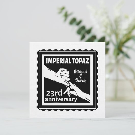 23e trouwdag Imperial Topaz Kaart (Staand voorkant)