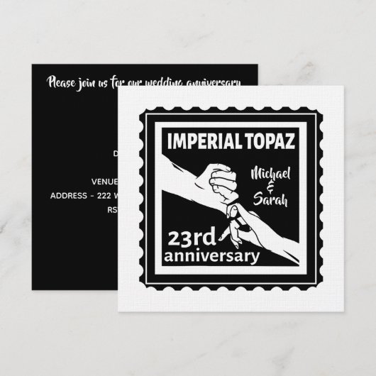 23e trouwdag Imperial Topaz Kaart (Voorkant / Achterkant)