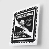 23e trouwdag Imperial Topaz Vierkante Klok (Hoek)