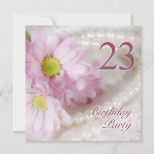 23e uitnodiging van Birthday met daisies