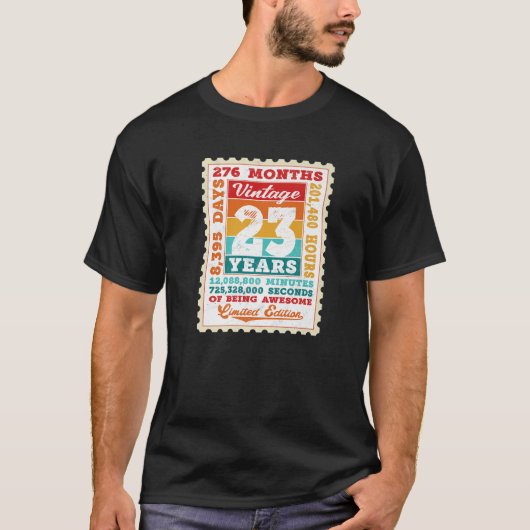 23e verjaardag 23 jaar oude poststempel B T-shirt (Voorkant)