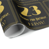23e Verjaardag ~ Art Deco Geïnspireerde Look "23", Cadeaupapier (Rol Hoek)