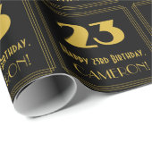 23e verjaardag - Art Deco geïnspireerde look "23"  Cadeaupapier (Rol Hoek)