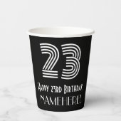 23e verjaardag — Art Deco Geïnspireerde look "23" Papieren Bekers (Achterkant)