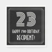 23e verjaardag: Art Deco Geïnspireerde look "23" + Servet (Voorkant)