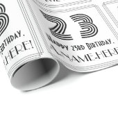 23e verjaardag: Art Deco geïnspireerde stijl "23"  Cadeaupapier (Rol Hoek)