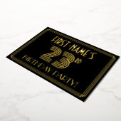 23e verjaardag — Art Deco Style "23" + Naam Folie Uitnodiging (Gedraaid)