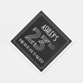 23e verjaardag: Art Deco Style + aangepaste naam Servet (Hoek)