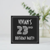 23e verjaardag: Art Deco Style met aangepaste naam Kaart (Staand voorkant)