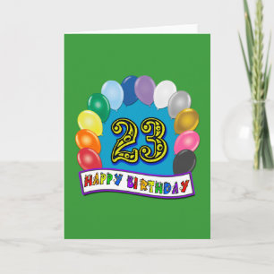 23e verjaardag cadeaus met gesorteerd ballonontwer kaart