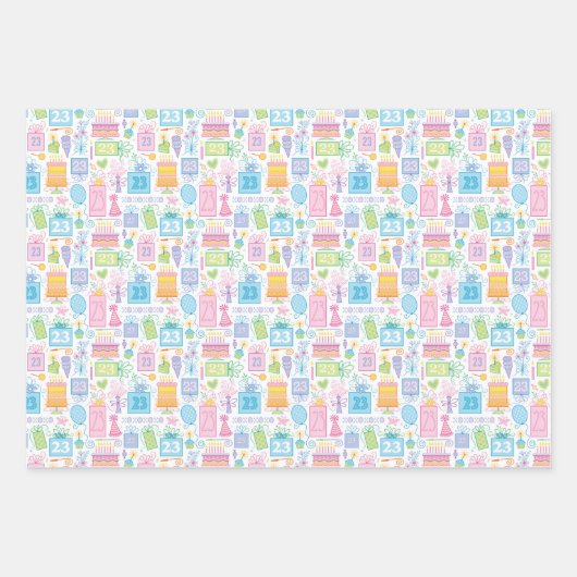 23e verjaardag Cadeaus van de pastroze roze rok Inpakpapier Vel (Voorkant 2)
