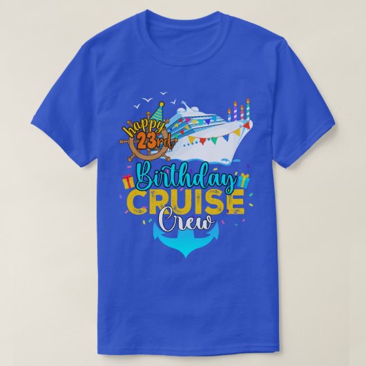 23e verjaardag Cruise Crew T-shirt (Design voorkant)