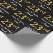 23e verjaardag: Elegante luxe Faux Gold look # Cadeaupapier (Hoek)