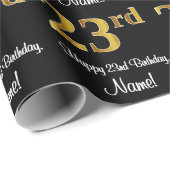 23e verjaardag: Elegante luxe Faux Gold look # Cadeaupapier (Rol Hoek)
