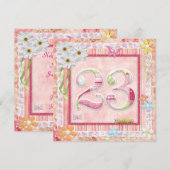 23e verjaardag feest scrapbooking stijl kaart (Voorkant / Achterkant)