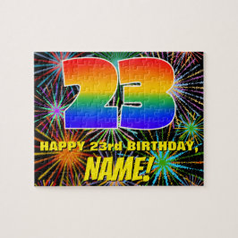 23e verjaardag: Fun, Colorful Celebratory Firework Legpuzzel