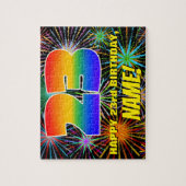 23e verjaardag: Fun, Colorful Celebratory Firework Legpuzzel (Verticaal)
