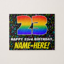 23e verjaardag — Fun, Colorful Music Symbols & "23