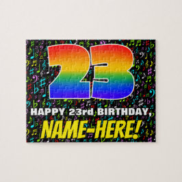 23e verjaardag — Fun, Colorful Music Symbols & "23 Legpuzzel