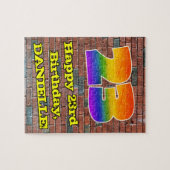 23e verjaardag: Fun Graffiti-geïnspireerde regenbo Legpuzzel (Horizontaal)