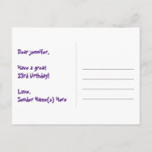 23e verjaardag: Fun Hearts-patroon, Regenboog 23 Briefkaart (Achterkant)