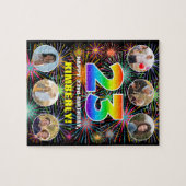 23e verjaardag: Fun Rainbow #, aangepaste naam + f Legpuzzel (Horizontaal)