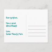 23e verjaardag: Fun Stars Pattern, Rainbow 23, Naa Briefkaart (Achterkant)