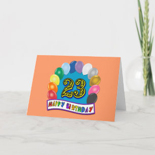 23e verjaardag geschenken met geassorteerde ballon kaart
