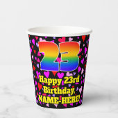 23e verjaardag: Het liefhebbende Kunstpatroon, Reg Papieren Bekers (Achterkant)