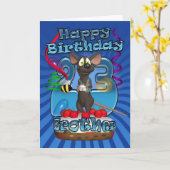 23e verjaardag Kaart voor broeder - Funky Mouse op (Gele Bloem)