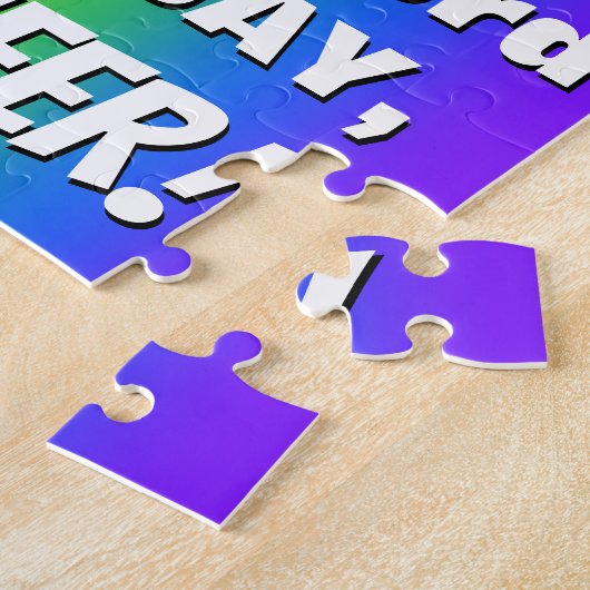 23e verjaardag: kleurrijk, vun regenboogpatroon # legpuzzel (Zijkant)