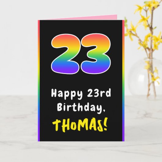 23e verjaardag: kleurrijke regenboog # 23, Naam va Kaart (Gele Bloem)