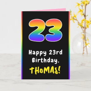 23e verjaardag: kleurrijke regenboog # 23, Naam va Kaart
