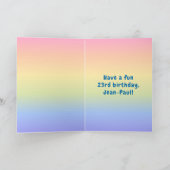 23e verjaardag: kleurrijke regenboog # 23, Naam va Kaart (Binnen)
