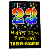 23e verjaardag: Kleurrijke Sterren Patroon & Regen Medium Cadeauzakje (Voorkant)