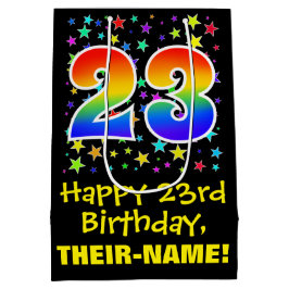 23e verjaardag: Kleurrijke Sterren Patroon & Regen Medium Cadeauzakje