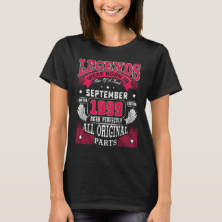 23e verjaardag Legenden geboren in september 1999 T-shirt