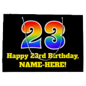 23e verjaardag ~ Leuk, Kleurrijk, Levendig, Regenb Groot Cadeauzakje (Achterkant)