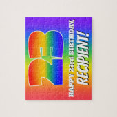 23e verjaardag — Meerkleurig regenboogpatroon "23" Legpuzzel (Verticaal)