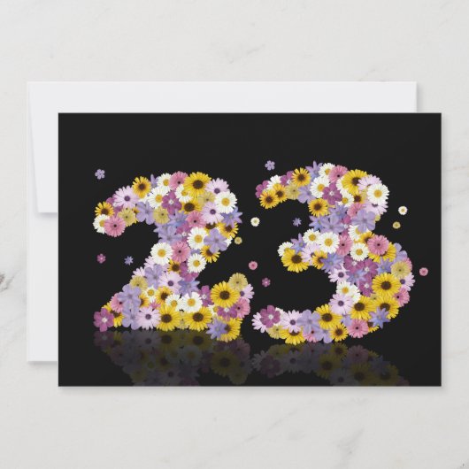 23e verjaardag, met bloembranen kaart (Voorkant)