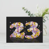 23e verjaardag, met bloembranen kaart (Staand voorkant)