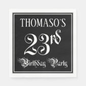 23e verjaardag Partij — Fancy Manuscript + de Naam Servet (Voorkant)