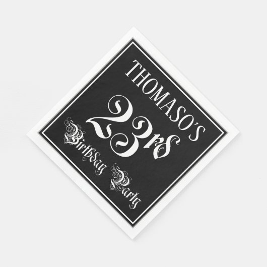 23e verjaardag Partij — Fancy Manuscript + de Naam Servet (Hoek)