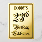 23e verjaardag Partij — Legant Manuscript + de Naa Folie Uitnodiging (Voorkant)