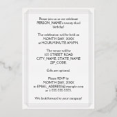 23e verjaardag Partij — Legant Manuscript + de Naa Folie Uitnodiging (Achterkant)