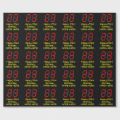 23e verjaardag: Red Digital Clock Style "23" + naa Cadeaupapier (Vlak)