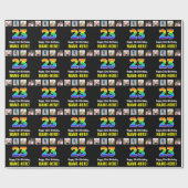 23e verjaardag: Regenboog "23"; Aangepaste foto's  Cadeaupapier (Vlak)