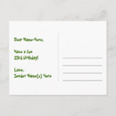 23e verjaardag: Roze strepen & harten, Regenboog 2 Briefkaart (Achterkant)