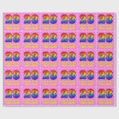 23e verjaardag: roze strips & harten, regenboognr. cadeaupapier (Vlak)