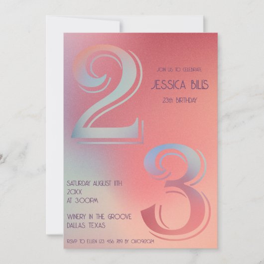 23e verjaardag uitnodiging (Voorkant)